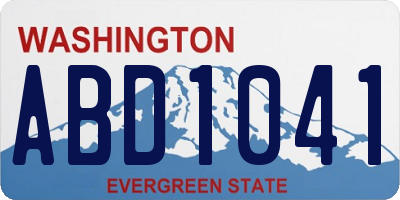 WA license plate ABD1041