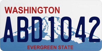 WA license plate ABD1042