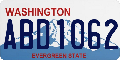 WA license plate ABD1062