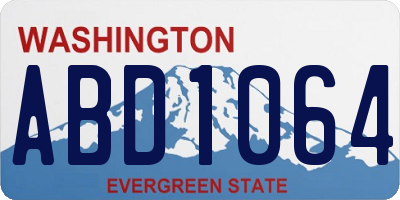 WA license plate ABD1064