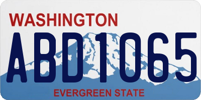 WA license plate ABD1065