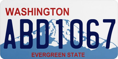 WA license plate ABD1067