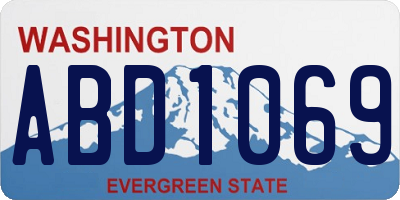 WA license plate ABD1069