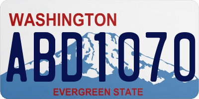 WA license plate ABD1070