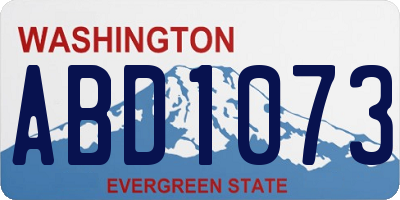 WA license plate ABD1073