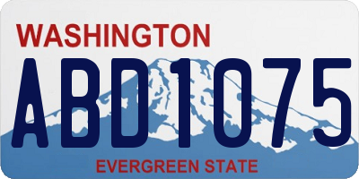 WA license plate ABD1075