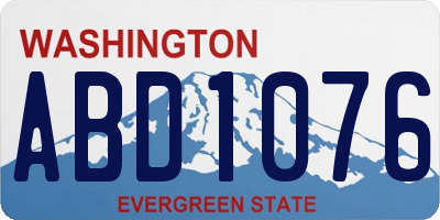WA license plate ABD1076
