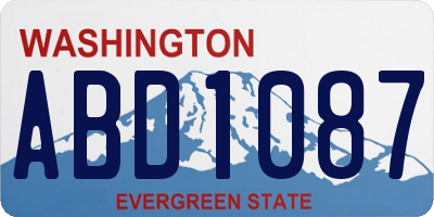 WA license plate ABD1087