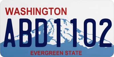 WA license plate ABD1102