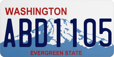 WA license plate ABD1105