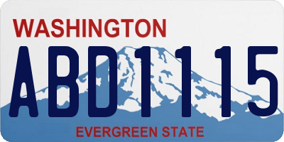 WA license plate ABD1115
