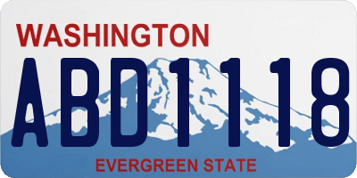 WA license plate ABD1118