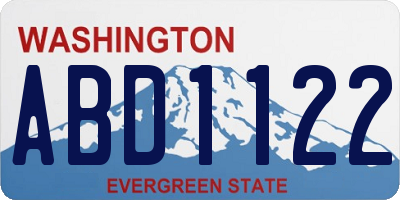 WA license plate ABD1122