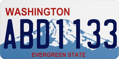 WA license plate ABD1133