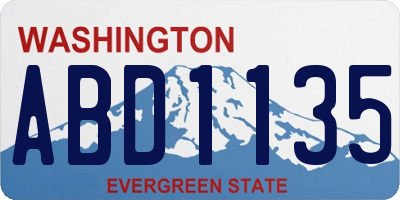 WA license plate ABD1135