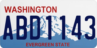 WA license plate ABD1143