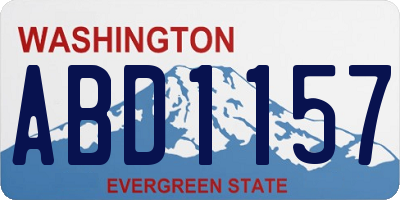 WA license plate ABD1157