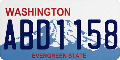 WA license plate ABD1158