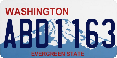 WA license plate ABD1163