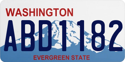 WA license plate ABD1182