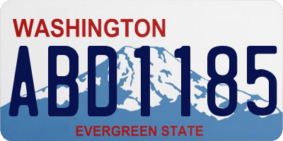 WA license plate ABD1185