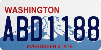 WA license plate ABD1188