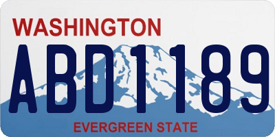 WA license plate ABD1189