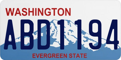 WA license plate ABD1194