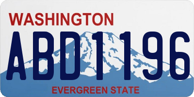 WA license plate ABD1196