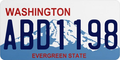 WA license plate ABD1198