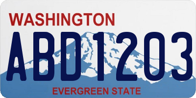 WA license plate ABD1203