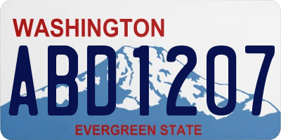 WA license plate ABD1207