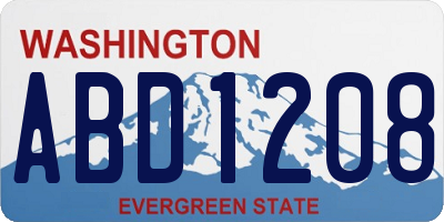 WA license plate ABD1208