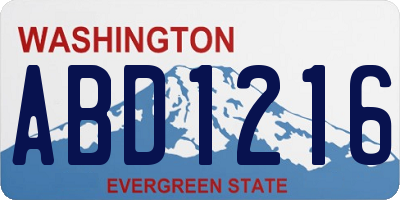 WA license plate ABD1216