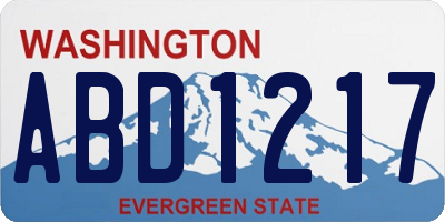 WA license plate ABD1217