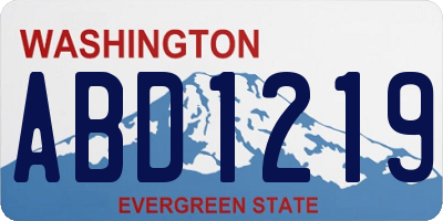 WA license plate ABD1219