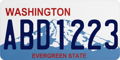 WA license plate ABD1223