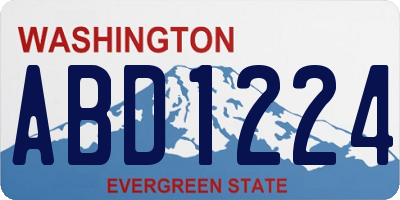 WA license plate ABD1224
