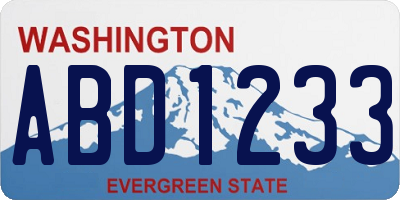 WA license plate ABD1233