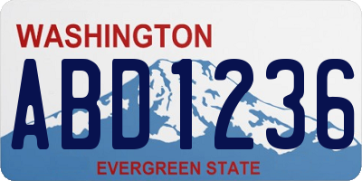 WA license plate ABD1236