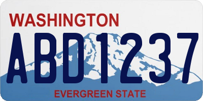 WA license plate ABD1237