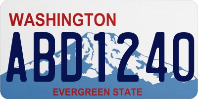 WA license plate ABD1240