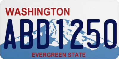 WA license plate ABD1250