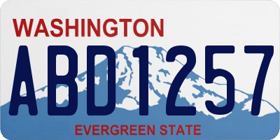 WA license plate ABD1257
