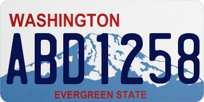 WA license plate ABD1258