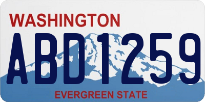 WA license plate ABD1259