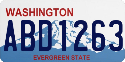 WA license plate ABD1263