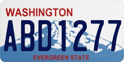 WA license plate ABD1277