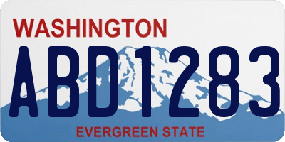 WA license plate ABD1283