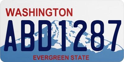 WA license plate ABD1287